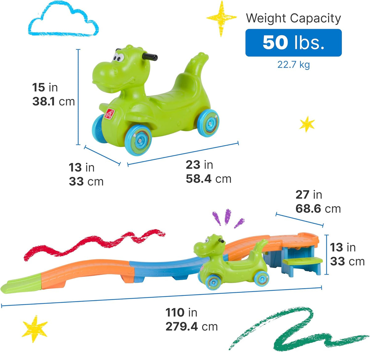 Baby Toy Dino Dash Up & Down Roller Coaster Kids Ride